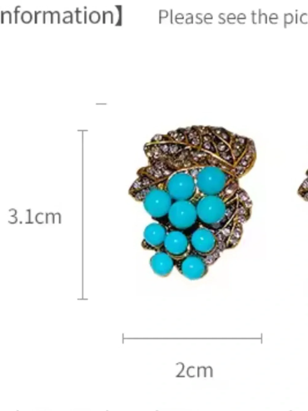 Vintage Turquoise Grape Cluster Earrings
